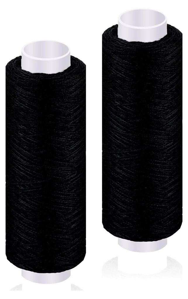 2 Stück Nähgarn schwarz, 200 Yards Nähmaschinengarn, Stickgarn schwarz für Nähmaschine, Handquilten, Sticken, Basteln