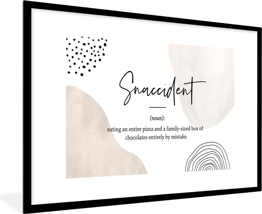 MuchoWow Gerahmtes Poster Sprichwörter - Snaccident - Zitate - Wörterbuch - Snaccident Definition 90x60 cm - Poster mit Schwarzem Bilderrahmen ...