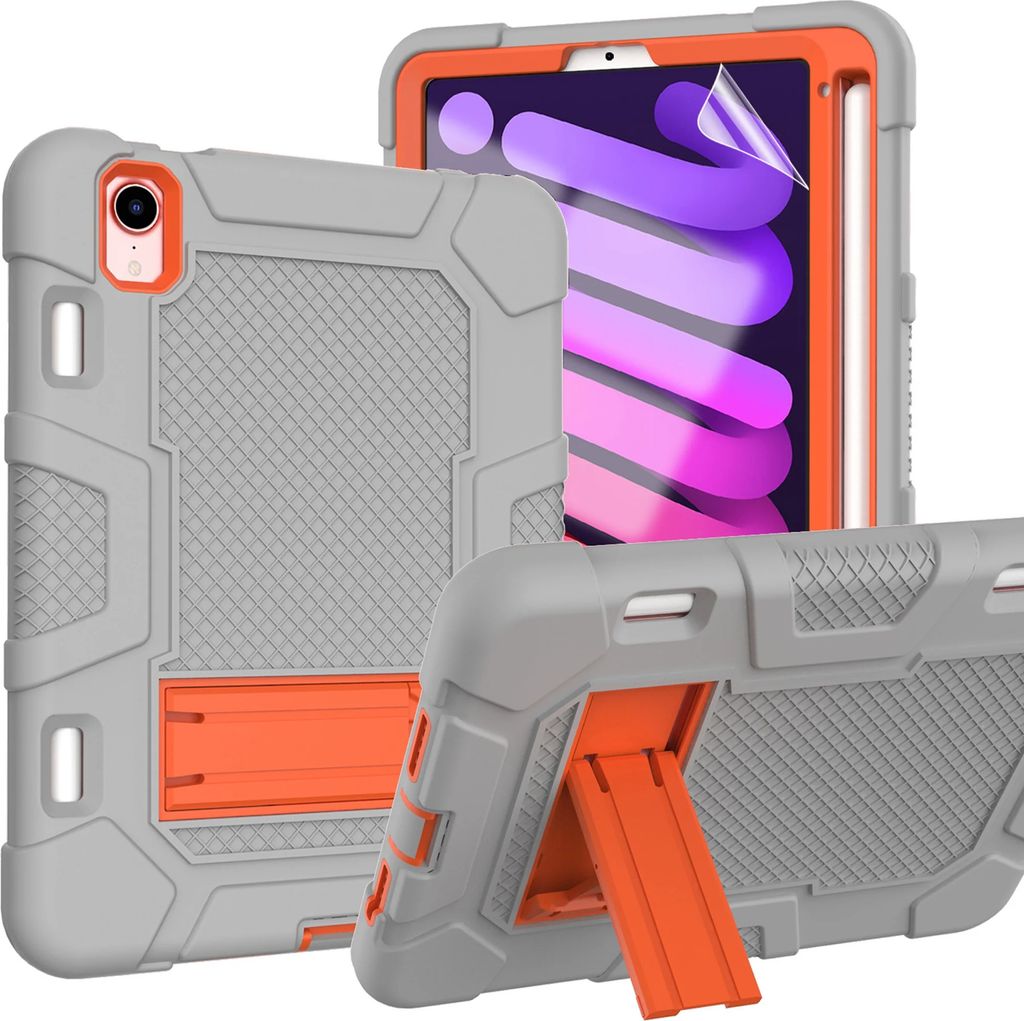 Tasche für iPad Mini 6 8.3" mit Ständer und Stylushalter Grau