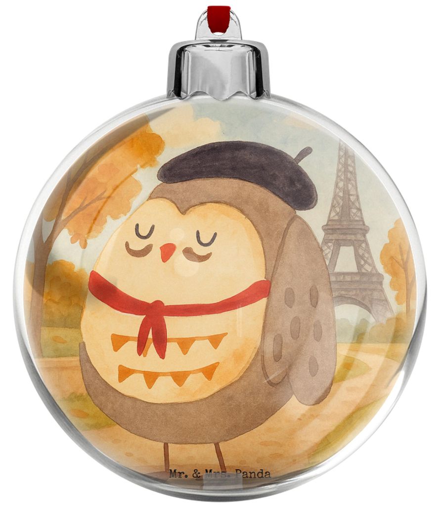 Mr. & Mrs. Panda weihnachtsanhänger Eule Frankreich Design - Weiß - Geschenk, deko kugel, weihnachtskugeln, christbaumkugel, Owl, Weihnachtskugel...