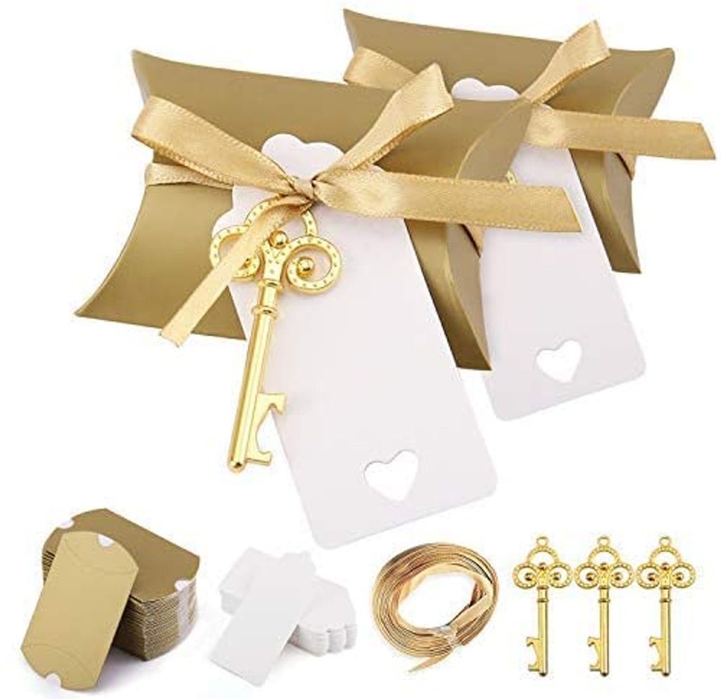 50 Stück Gastgeschenke Hochzeit für Gäste, Vintage Goldener Produktbild 
