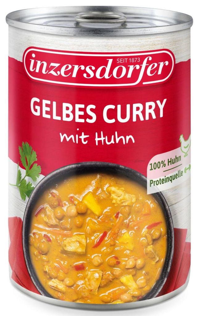 Gelbes Hühnercurry mit Gemüse, 400 g, Inzersdorfer Produktbild 