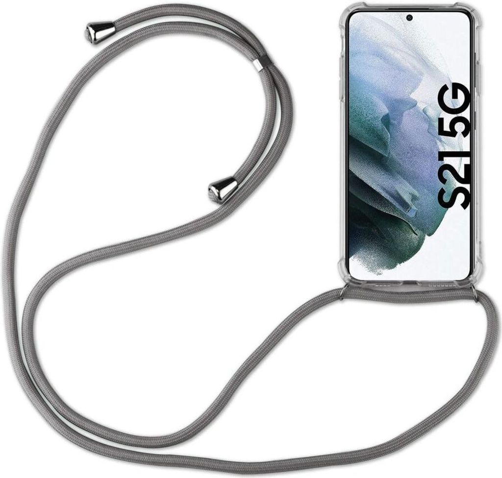 Handykette für Samsung S21 S22 S23 S24 FE Plus Ultra Handyhülle mit Band Hülle Galaxy S21 5G Grau