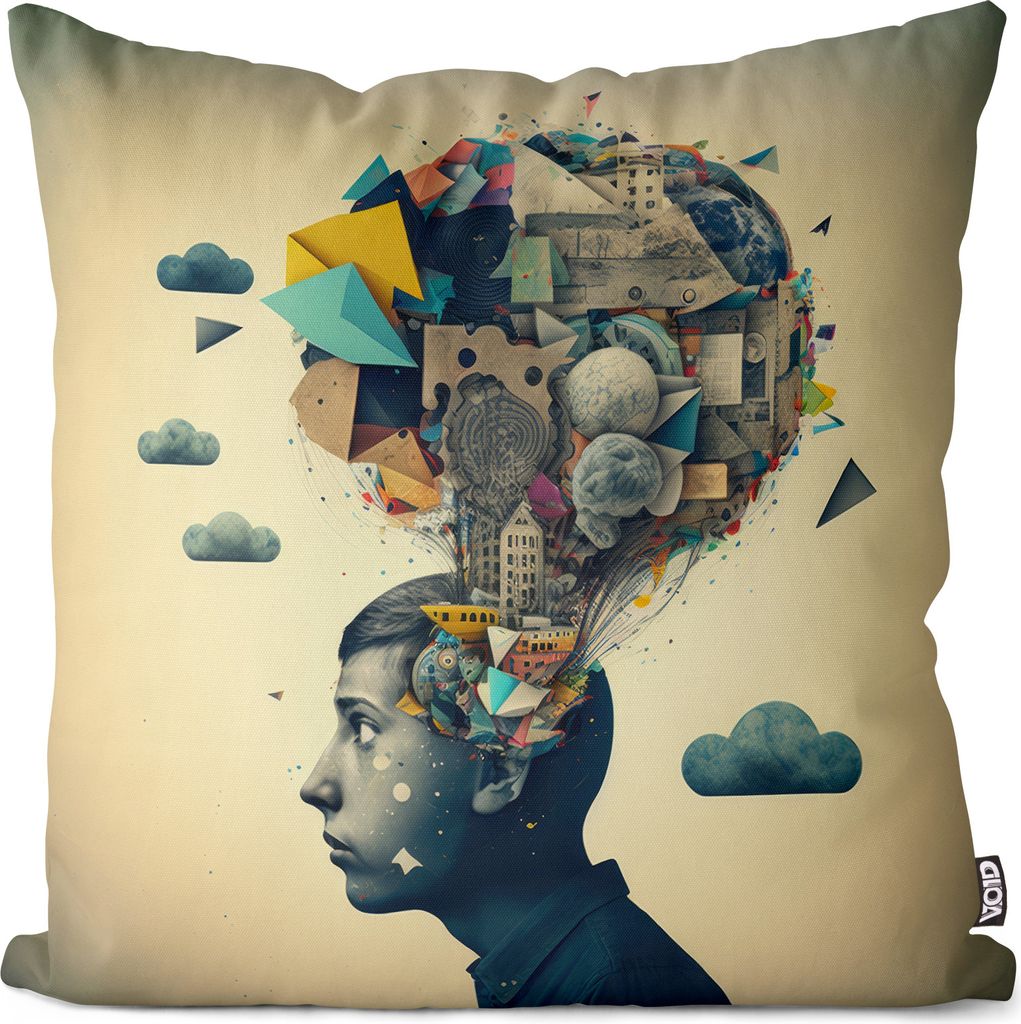 VOID Grafil AI Gehirn Kreativität Kissenbezug Kissenhülle sofa couch wohnzimmer dekoration wasserfest Outdoor Garten Kissen bezug deko