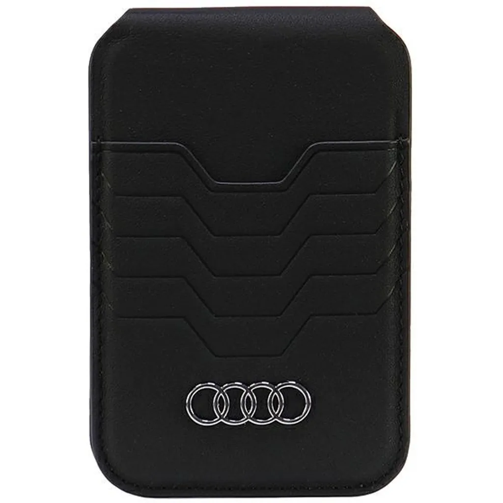 Portafoglio Audi MagSafe in Pelle Nera | Porta Carte con Stand AU-MSCH-GT