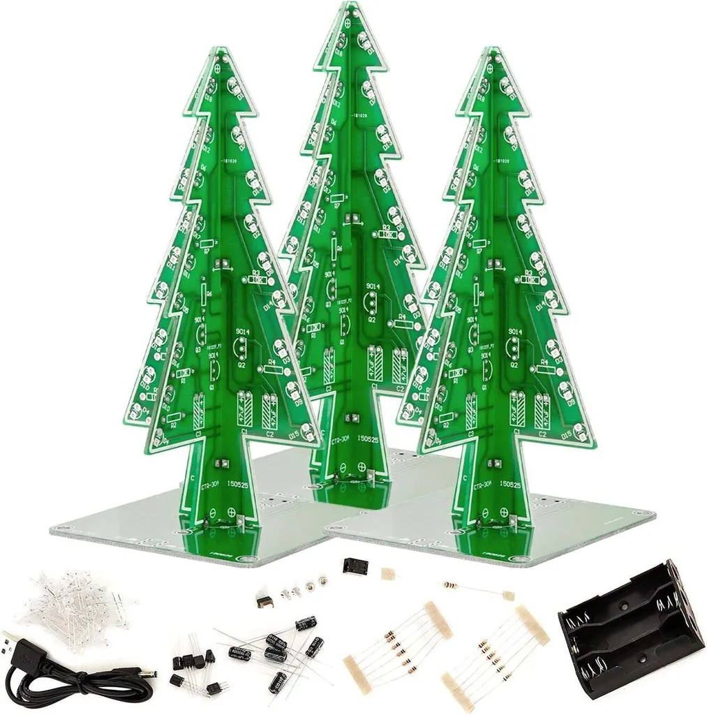 Kit sapin de Noël LED à souder : apprenez la soudure avec ce pack de 3