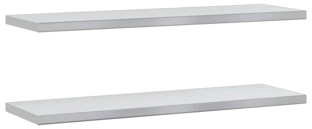 vidaXL Mensole a muro 2 pz. 100x30 cm acciaio inox argento Immagine del prodotto 