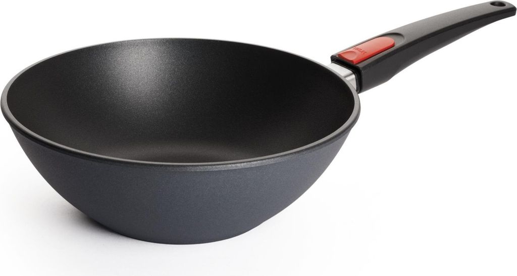 Woll Diamond Lite Guss-Wok- und Rührpfanne: abnehmbarer Stiel, Ø 26 cm, 9 cm hoch, Herdart: Glaskeramik, Gas, Elektro, Halogen