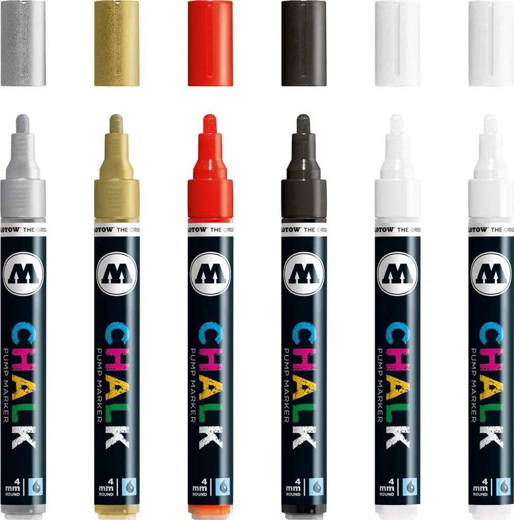 Marqueur craie Molotow Basic Set de 6 pièces avec pointe ronde 4 mm - 3