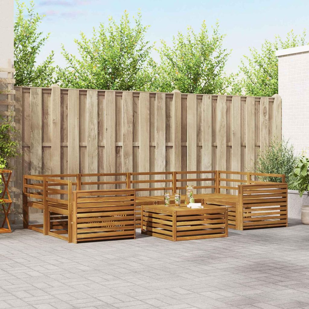 "Summerschlussverkauf"Outdoor-Sofagarnitur - CLORIS - Balkonmöbe/Sitzgruppe - 7 pcs - Moderne Design - Natur - Gartensofas DEMöbel798325