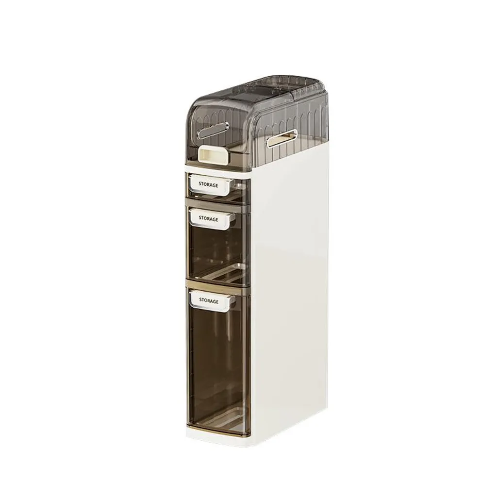 Tour de rangement 4 étages étanche avec porte-rouleau pour salle de bain
