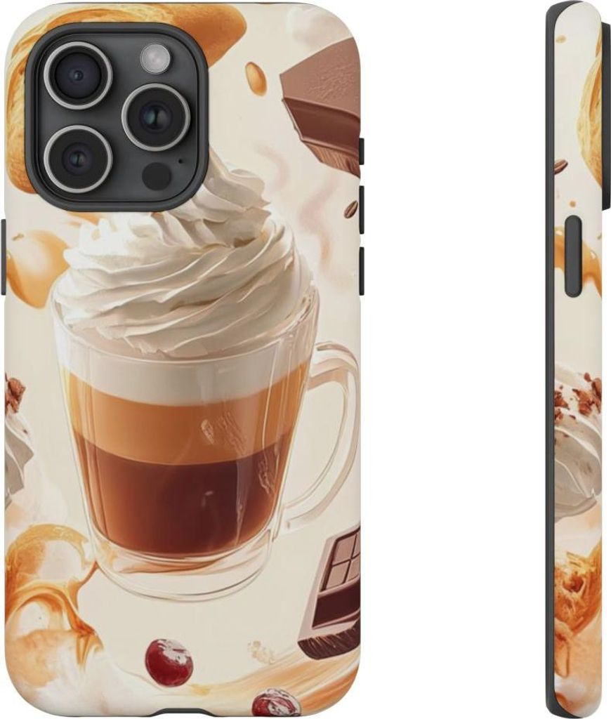 Lebendige Kaffee- und Süßigkeiten-Illustration – Hülle Kompatibel mit iPhone 15 Pro Max