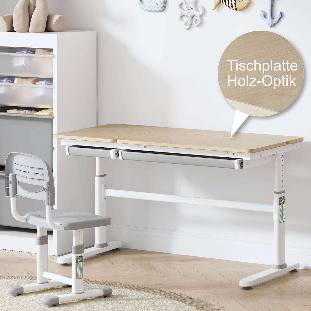 HOKO® Kinderschreibtisch höhenverstellbar 54-76 cm, Produktbild 10