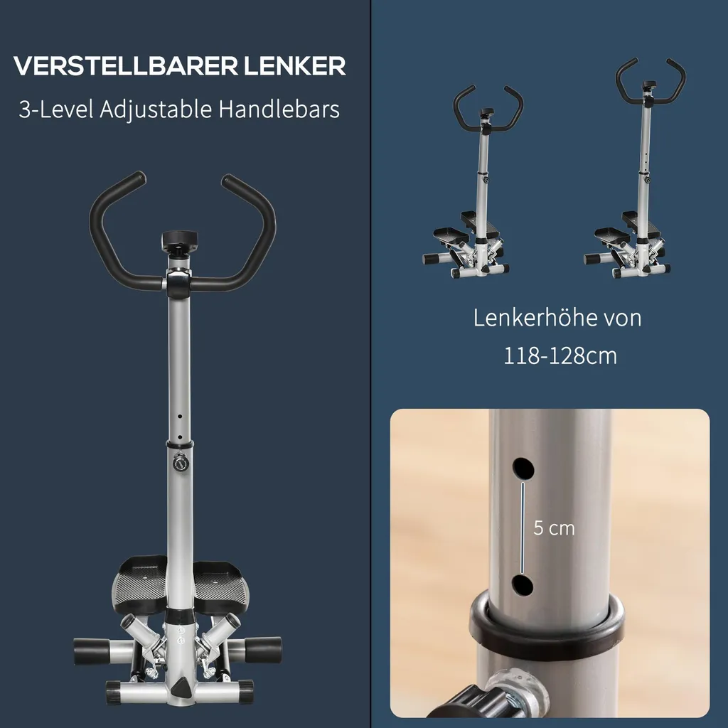 Mini Stepper Fitness pour Maison avec Console LCD et Résistance Variable