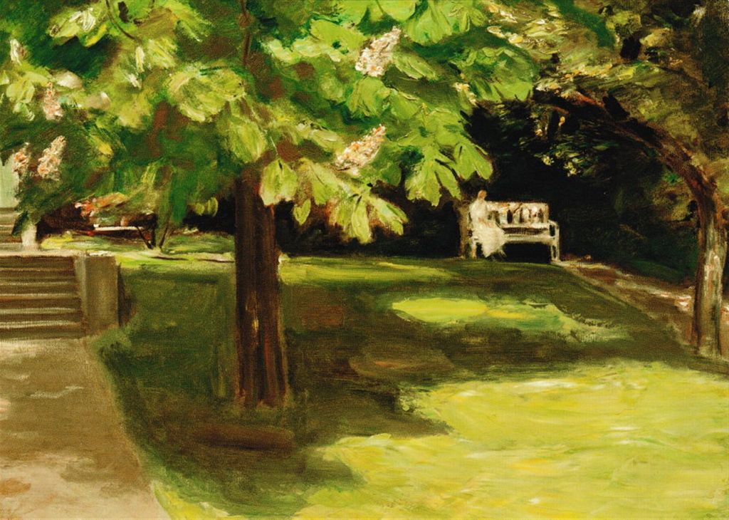 Kunstkarte Max Liebermann "Gartenbank unter dem Kastanienbaum"