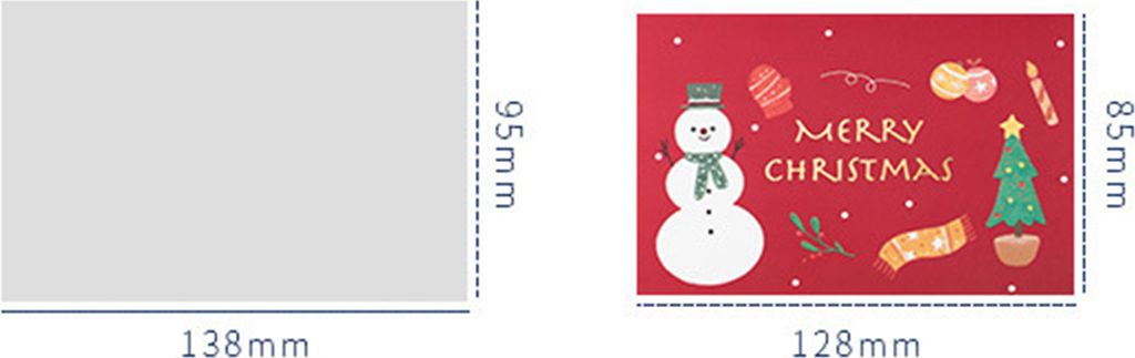 1 Set Grußkarte mit niedlichen Cartoon-Designs, frohe Weihnachtskarte, glatt schreibende Grußkarte für festliche Feiertage