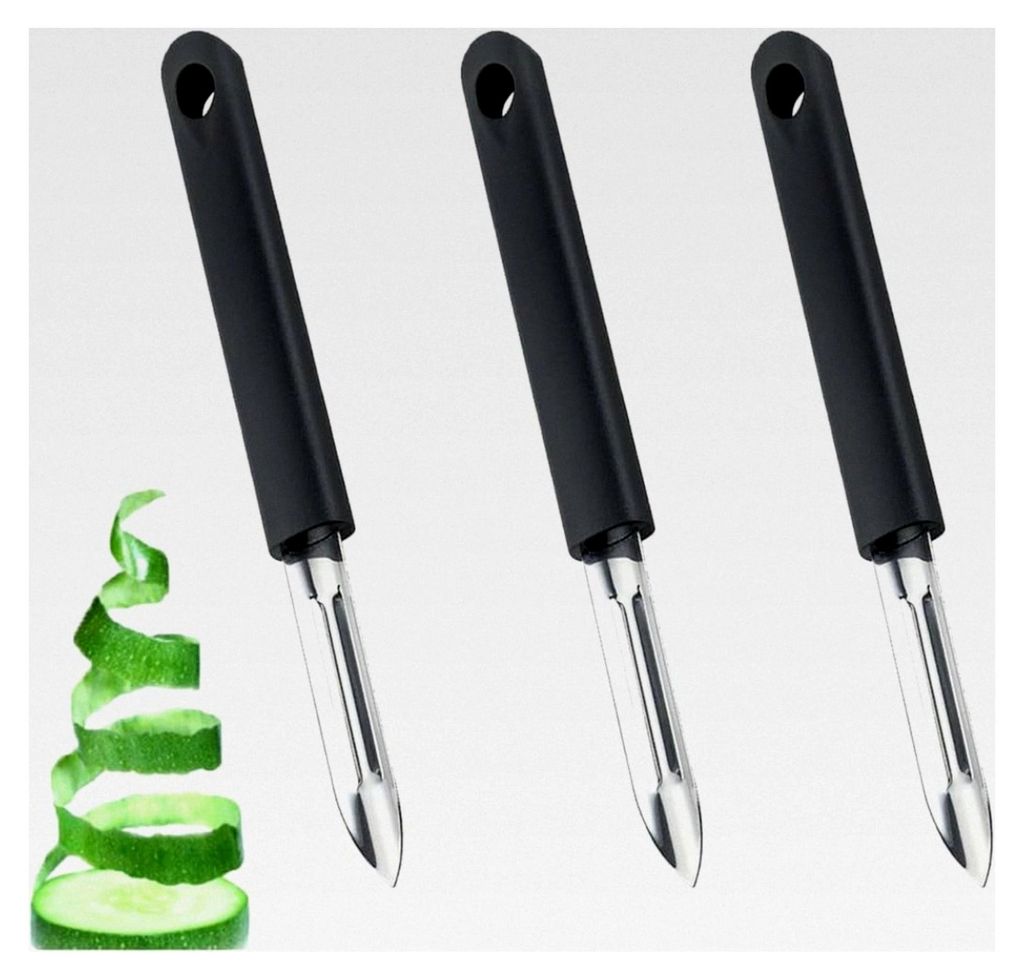 3-teiliges Schäler-Set, Edelstahl Kartoffelschäler, Gemüseschäler mit Griff, Multifunktionsschäler für Kartoffeln, Karotten, Gurken, Äpfel u...