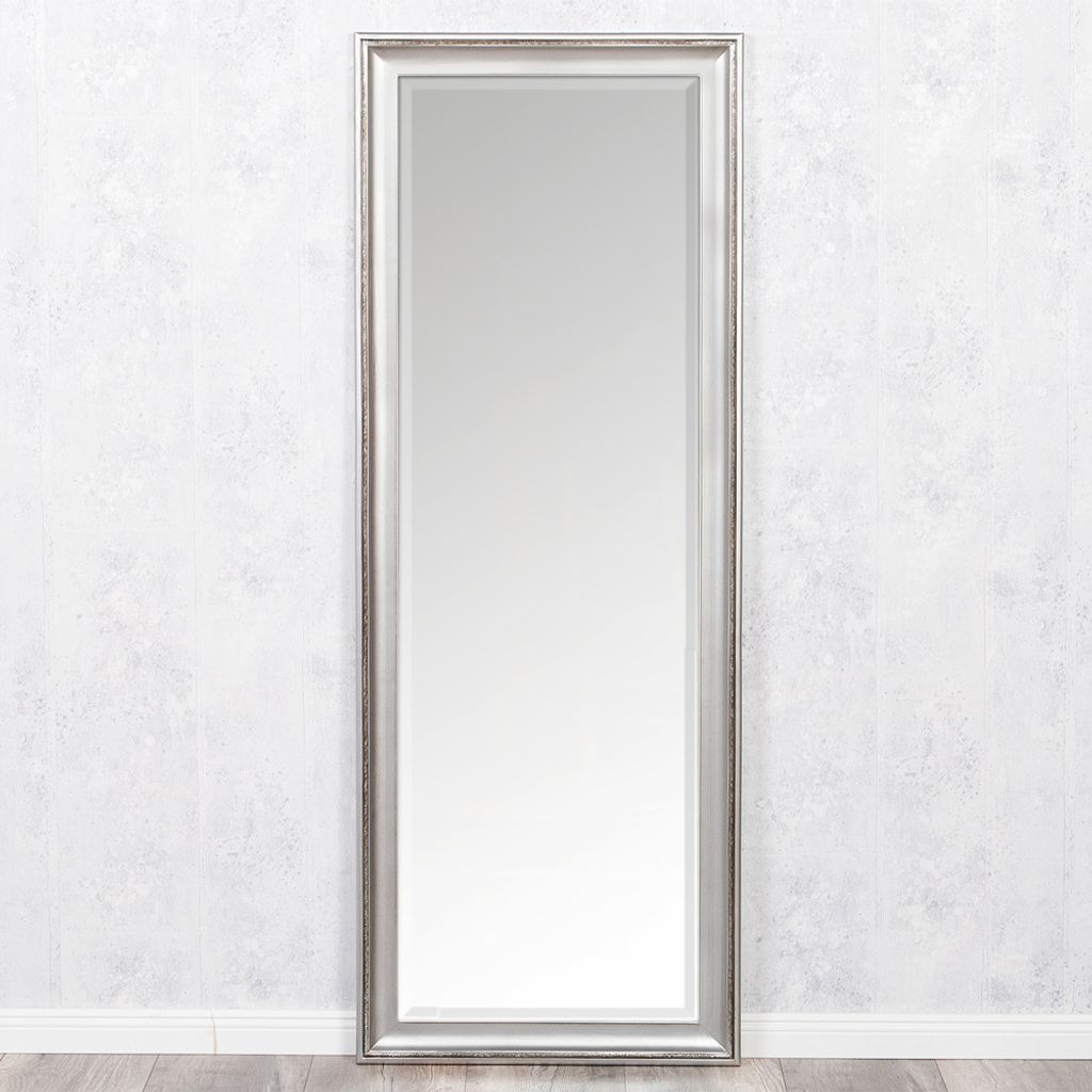 Wandspiegel COPIA 120x60cm Silber-Antik Spiegel Barock Holzrahmen Facette 