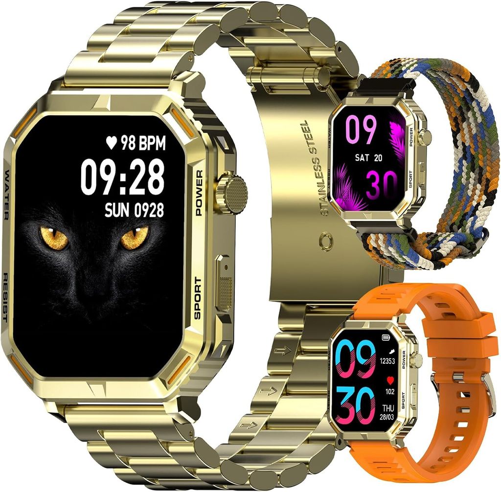 Smartwatch Herren mit Telefonfunktion, 1.95'' HD Display, Produktbild 