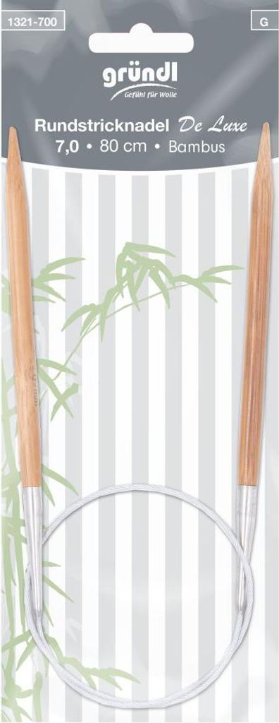 Gründl Rundstricknadeln Bambus Delux 7 mm 80 cm Produktbild 