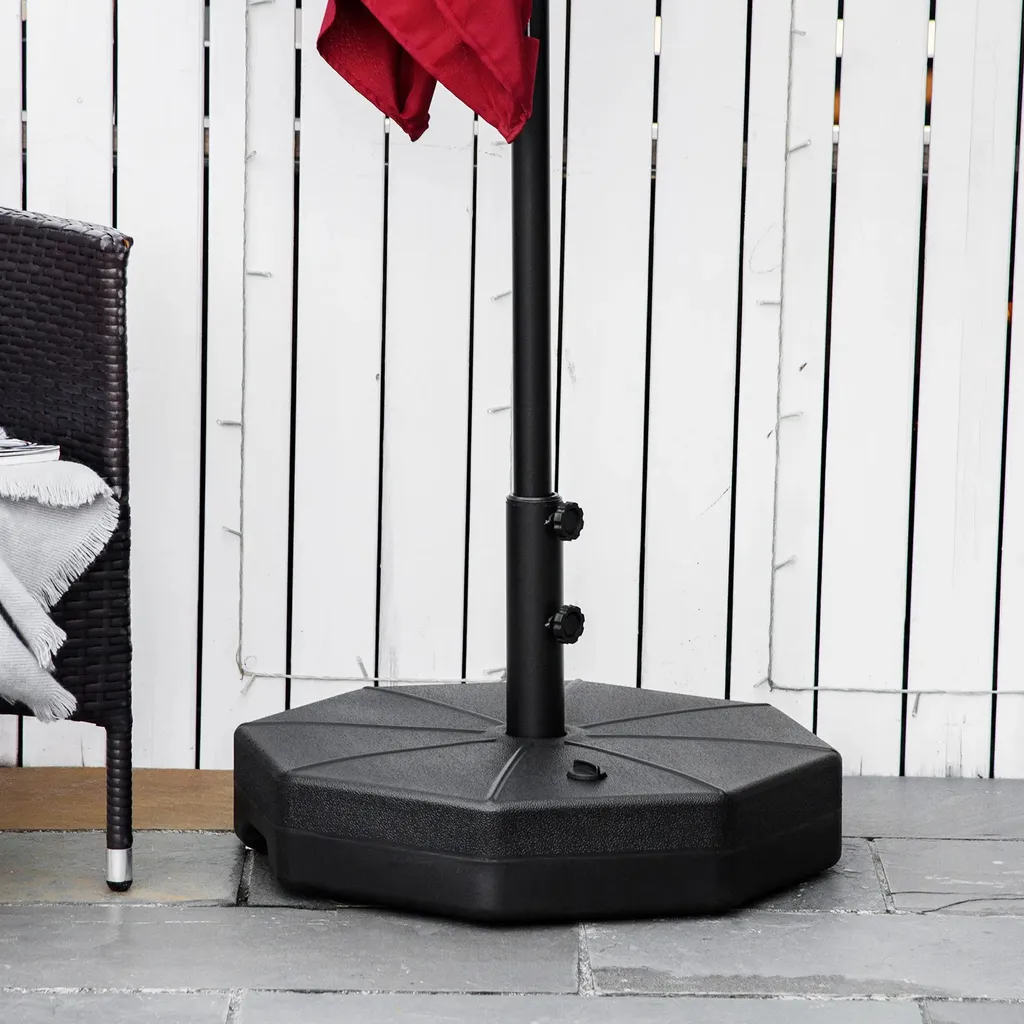 Support parasol terrasse et jardin - Base noire stable lestable eau sable - 2