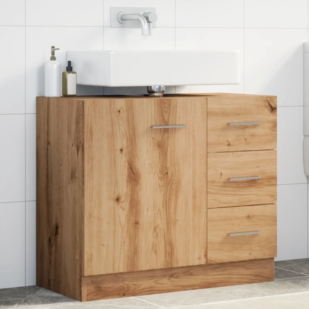 Maison Exclusive - Waschbeckenschrank Artisan-Eiche 63x30x54 cm Holzwerkstoff
