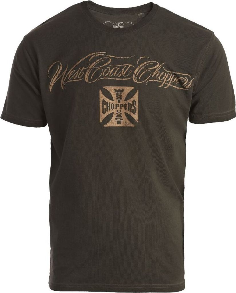 West Coast Choppers Eagle Crest T-Shirt Farbe: Dunkles Khaki, Grösse: S