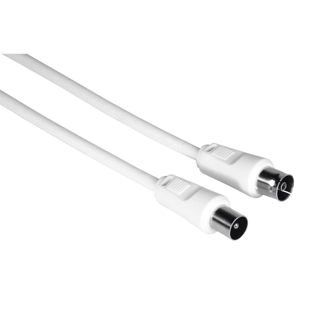 Antennen-Kabel, Koax-Stecker - Koax-Kupplung, 10 m, 75 dB, Weiß (00205