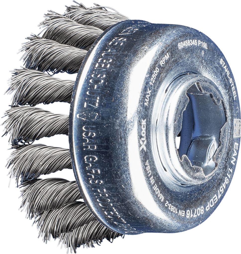 PFERD TOOLS Topfbürste gezopft TBG X-LOCK Stahl-Draht für Winkelschleifer