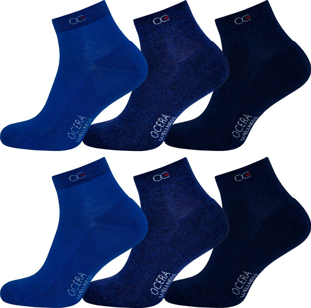 OCERA 6 Paar Wellness Kurzschaft Socken Baumwolle NEU mit Produktbild 
