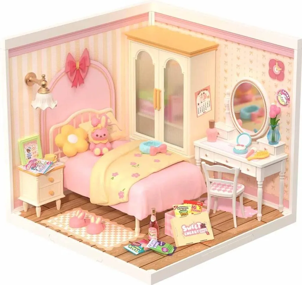 Mini Maison DIY Rose Romantique - Puzzle 3D Rolife 105 Pcs, Cadeau Créatif
