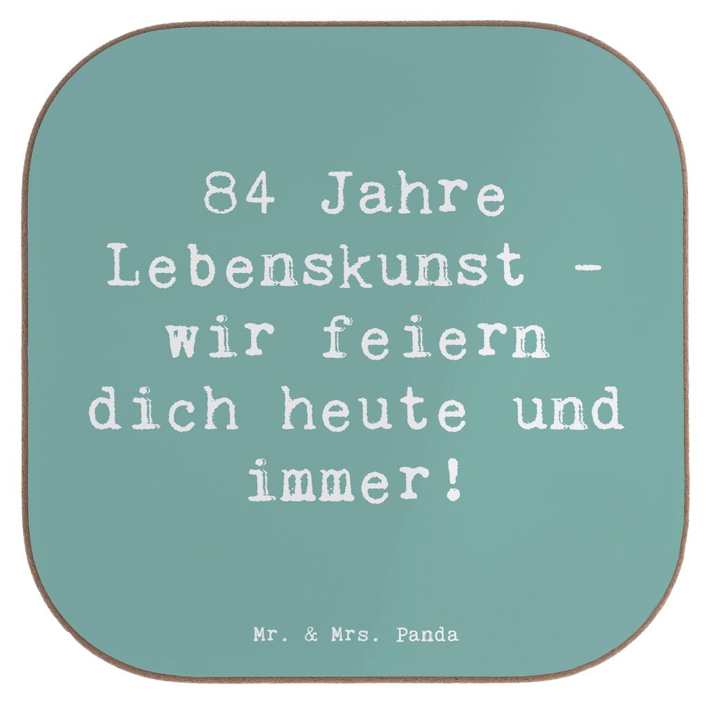 Mr. & Mrs. Panda Untersetzer Spruch 84. Geburtstag Produktbild 
