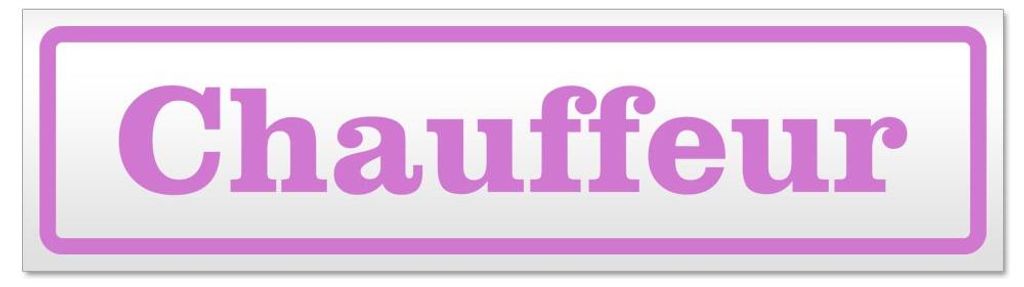 Kiwistar - Autoaufkleber - Flieder - 20 x 5,3 cm - Chauffeur - Hinweis Aufkleber Sticker für Auto, Kfz, Fahrrad, PKW, LKW