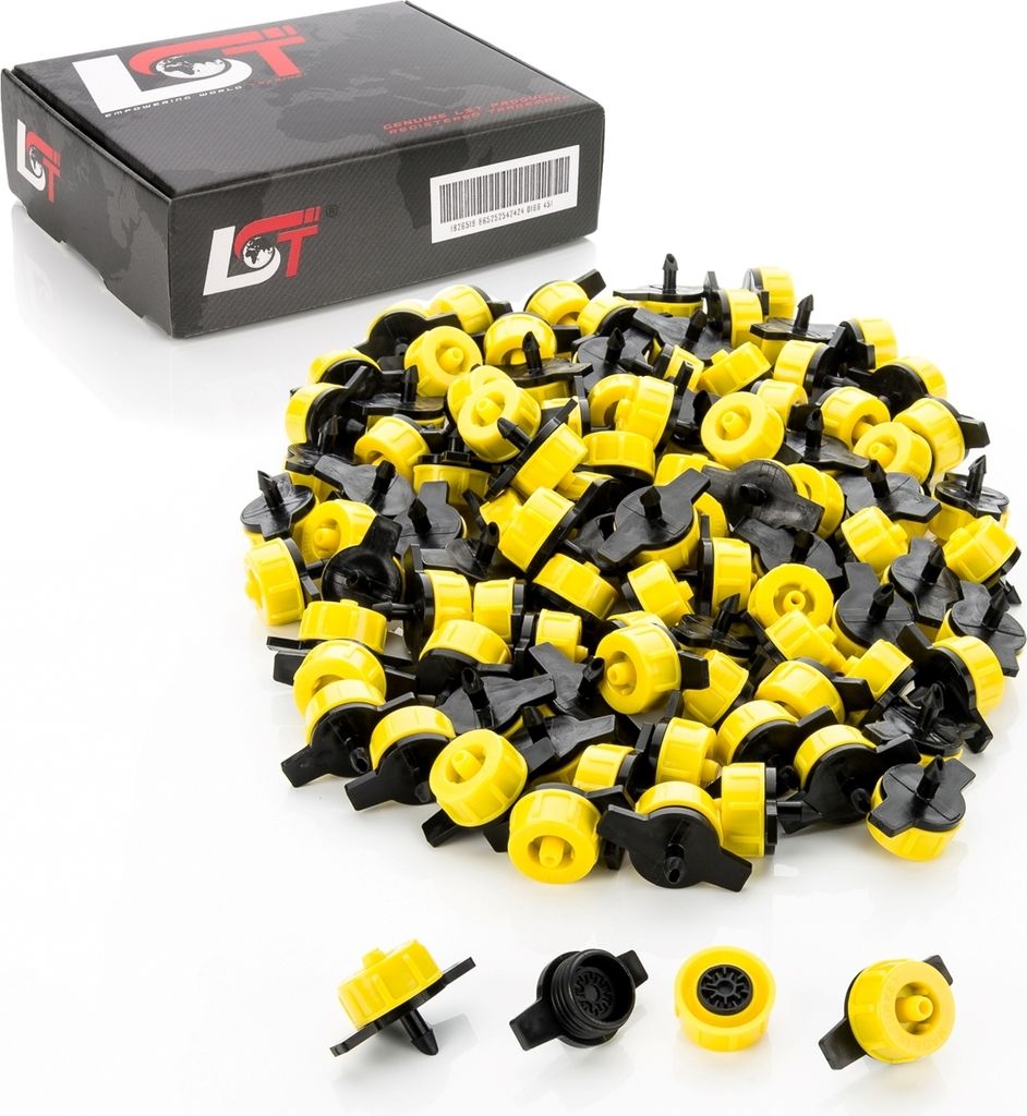 100x Micro Dripper Mini Tropfer Garten Bewässerung druckreguliert gelb 8L/h