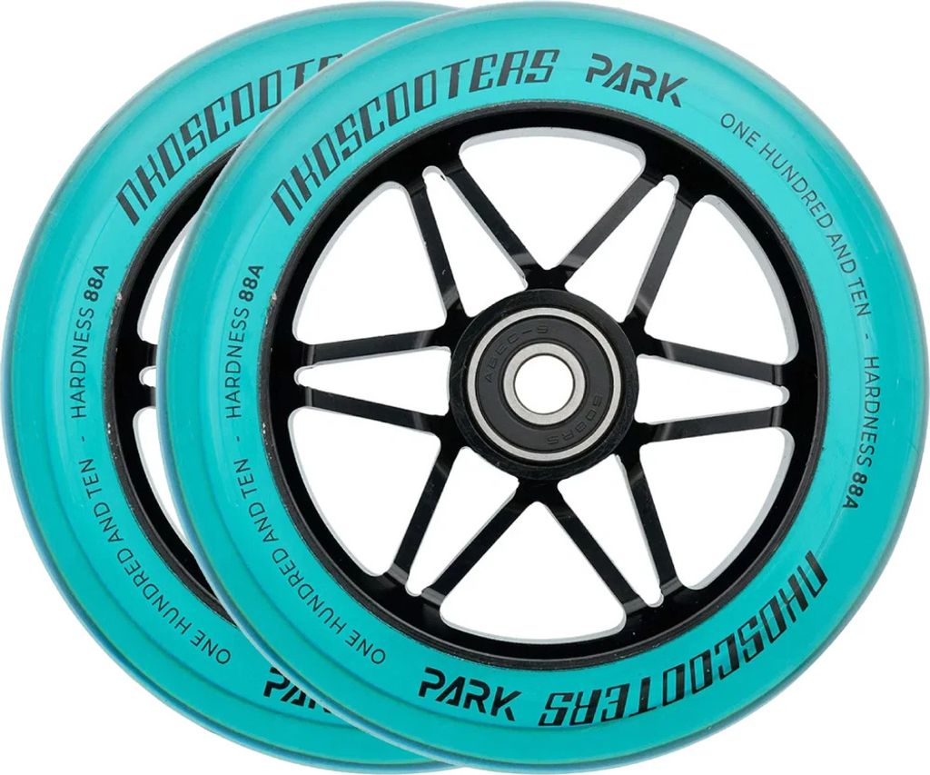 NKD Park 110 mm Stunt-Scooter-Räder-Set (2 Stück), Schwarz/Blau