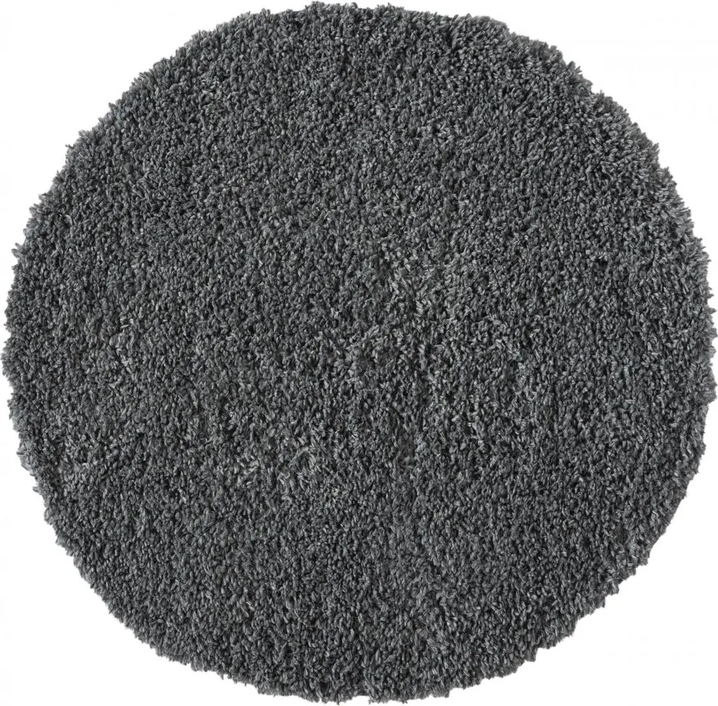 Tapis My Shaggy gris cercle 100 cm diamètre - Tapis rond doux salon