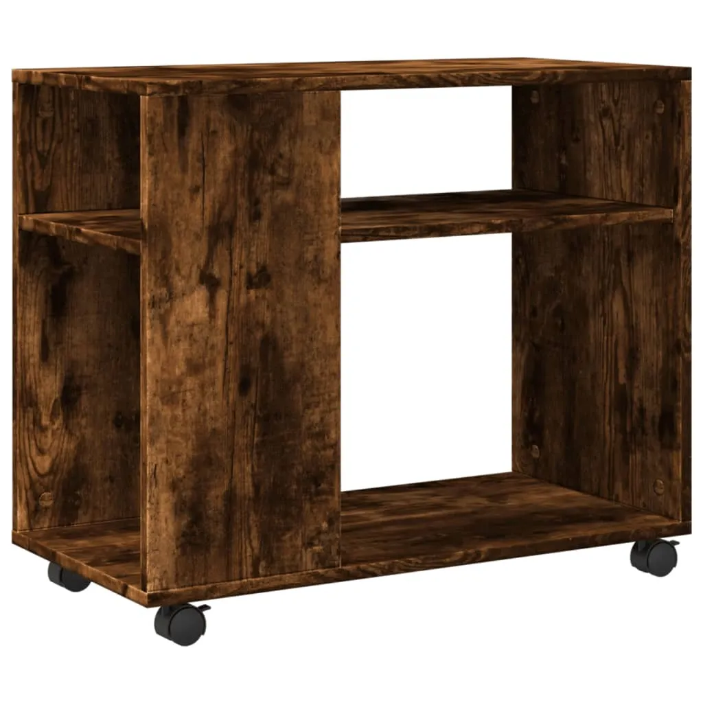 SYFAX™ Tavolino con Ruote Rovere Fumo 70x35x60 cm | Arredo Design Moderno