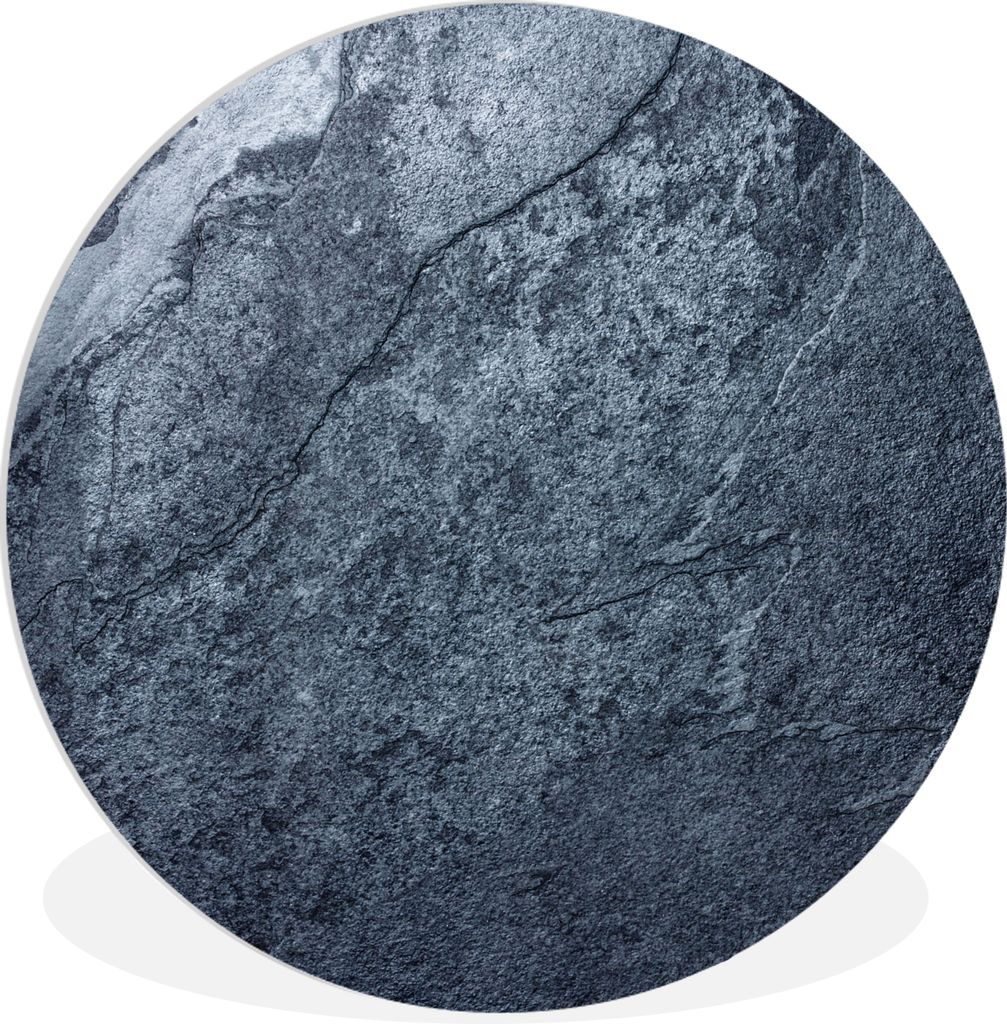 MuchoWow Rundes Wandbild - Runde Bilder Stein - Schiefer - Textur - Grau Ø 30 cm Kreis Wanddekoration Kunststoff - Wandkreis - Wandschmuck - Sch...