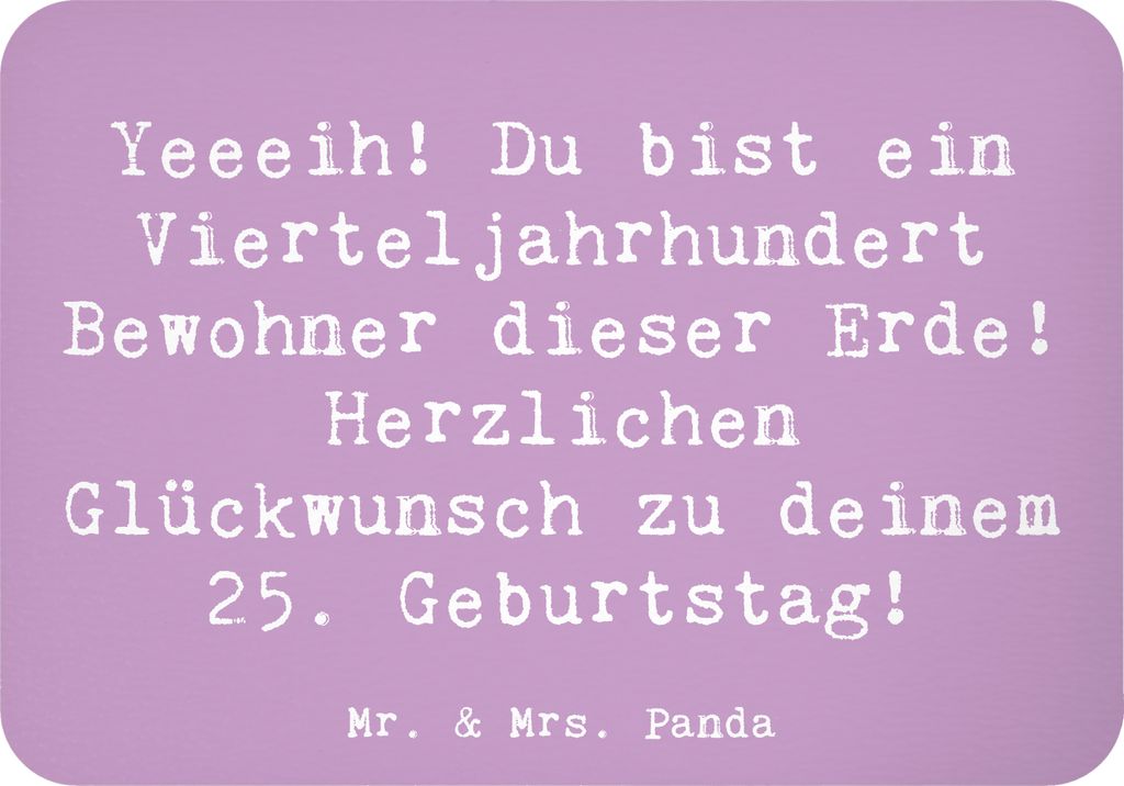 Mr. & Mrs. Panda magnet Spruch 25. Geburtstag - Lavendeltraum - Geschenk, besondere Momente, whiteboardmagnet, Kühlschrankmagnet, Notizhalter, Alt...