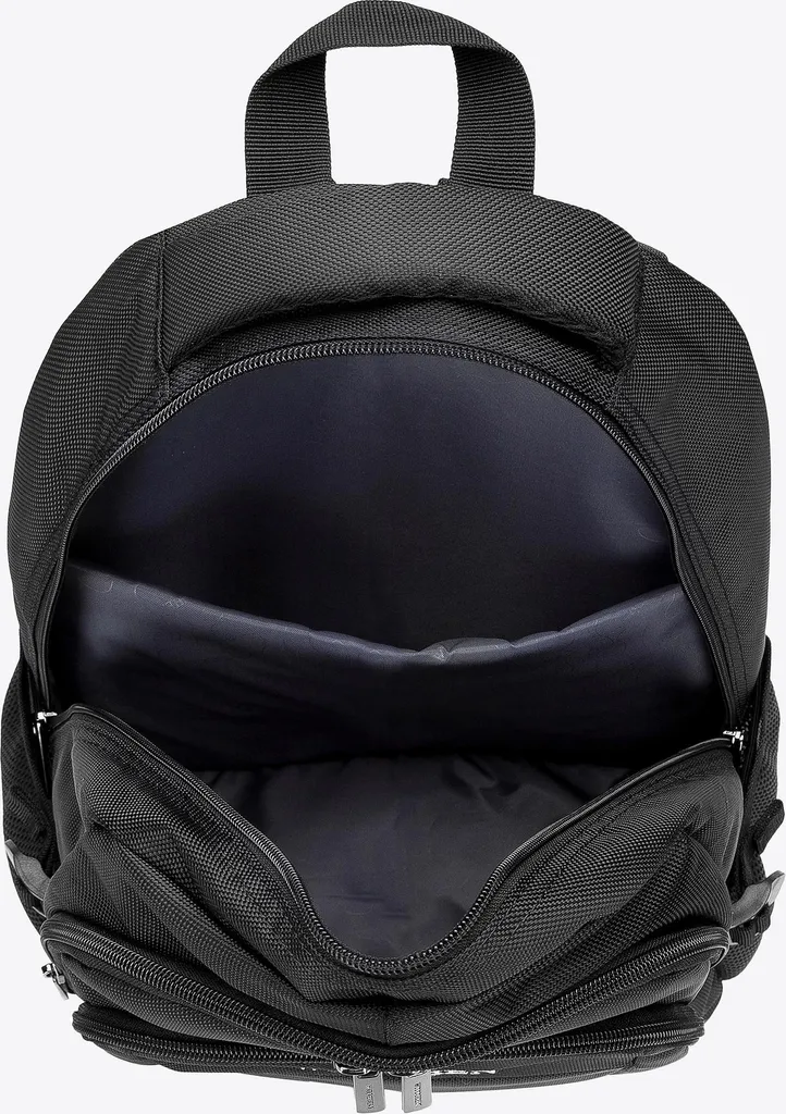 Sac à dos PC 15,6 pouces noir en polyester résistant avec rangements - 2