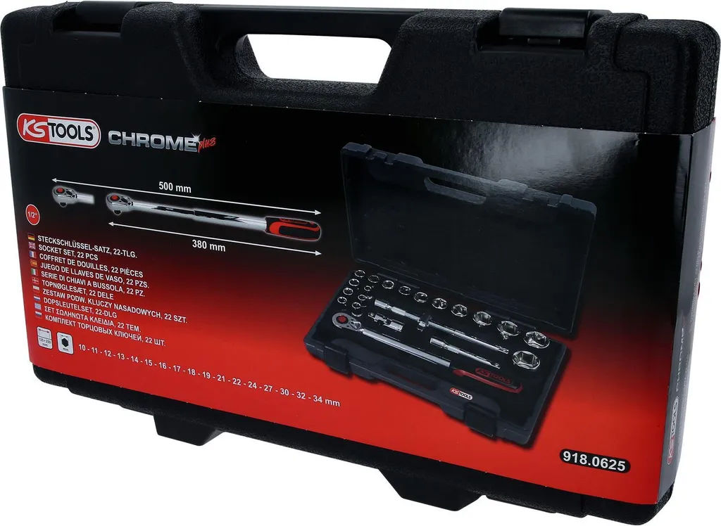Jeu de clés à douilles CHROMEplus 1/2" KS TOOLS - Finition miroir - 3