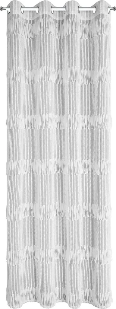 Rideau prêt à poser 140X250 blanc pour salon style bohème et chic