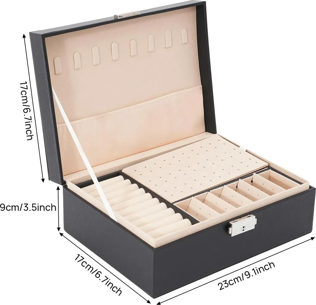 Portagioie Doppio Livello Salvaspazio - Chiusura Chiave e Velluto - 4