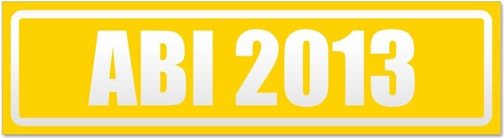 Kiwistar Abi Motiv 2013 invertiert Magnetschild Schild magnetisch - 45cm Gelb - Magnetfolie für Auto PKW Kfz