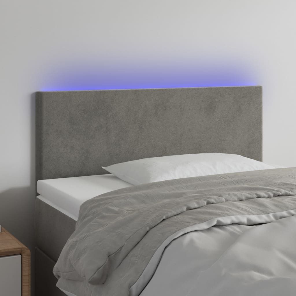 Maison Exclusive - LED Kopfteil Hellgrau 80x5x78/88 cm Samt