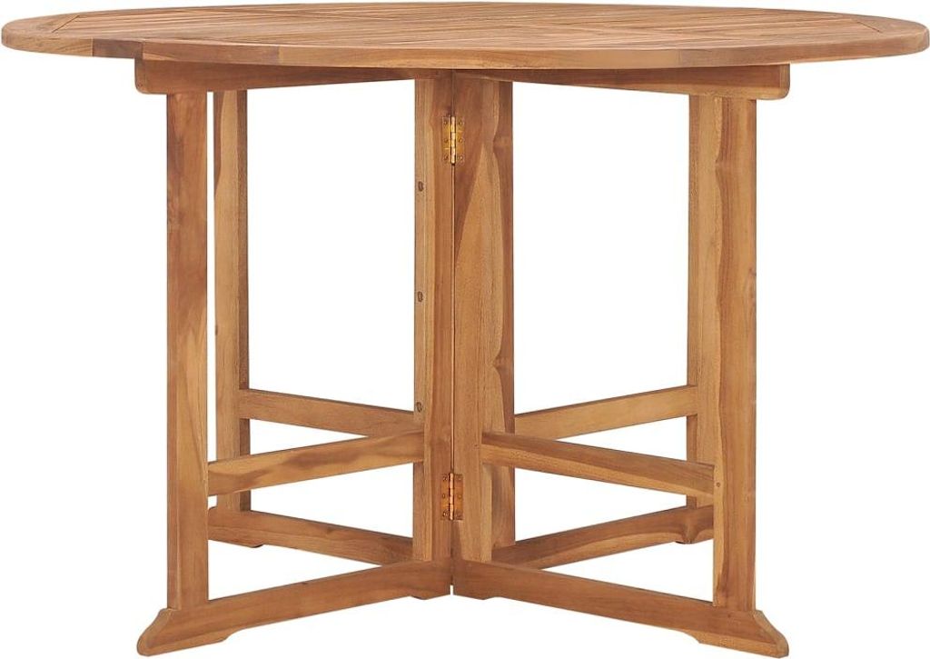 vidaXL Zahradní jídelní stůl skládací Ø110x75 cm Teakový Obrázek produktu 