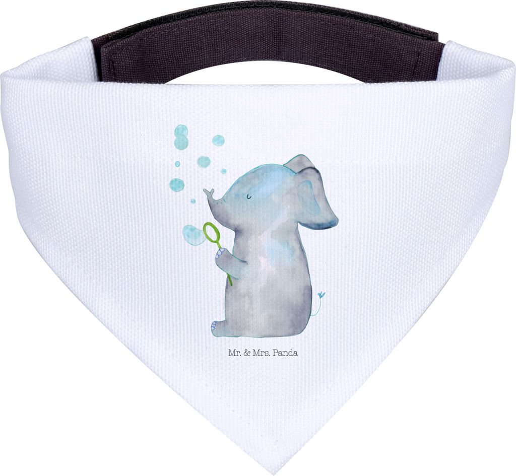 Mr. & Mrs. Panda Dreieckstuch Elefant Seifenblasen - Weiß - Geschenk, Liebe, Heimat, Elefanten, Liebesspruch, Bandana, Halstuch Hund, Für Hunde, ...