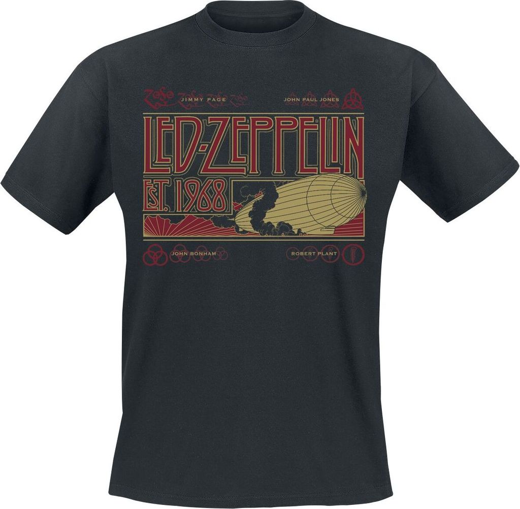Led Zeppelin T-Shirt Herren Zeppelin & Smoke schwarz 3XL Produktbild 