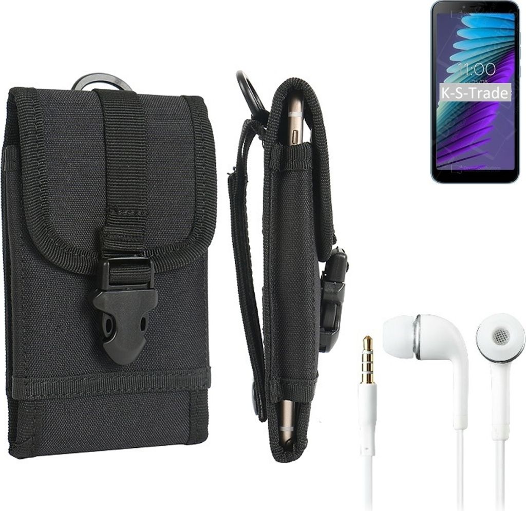K-S-Trade Holster Schutz Hülle kompatibel mit BQ Mobile BQ-5765L Clever Gürteltasche Handy Hülle Tasche outdoor Seitentasche schwarz 1x +