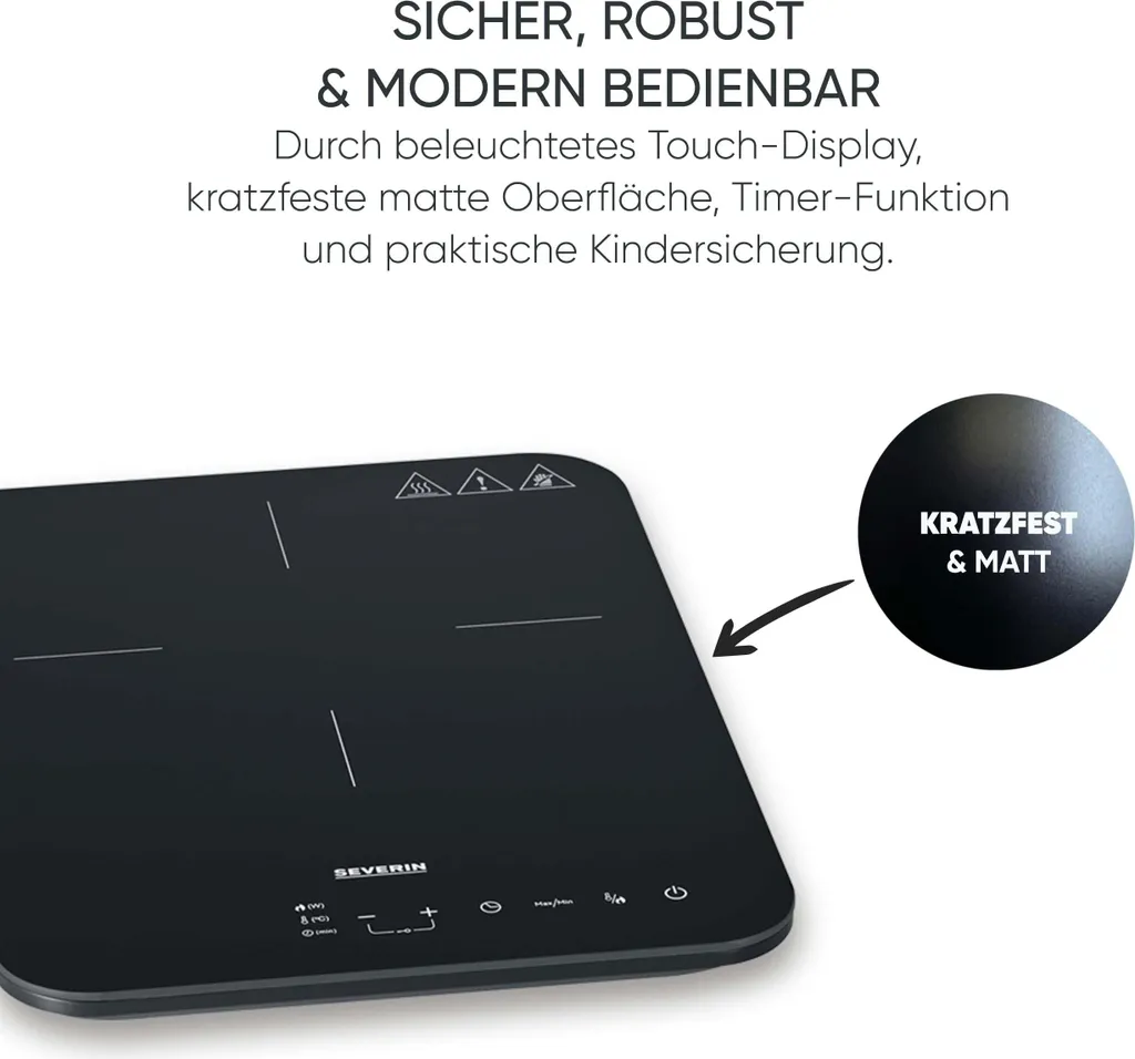 Table induction portable SEVERIN KP 1032 pour studio et plan de travail - 7